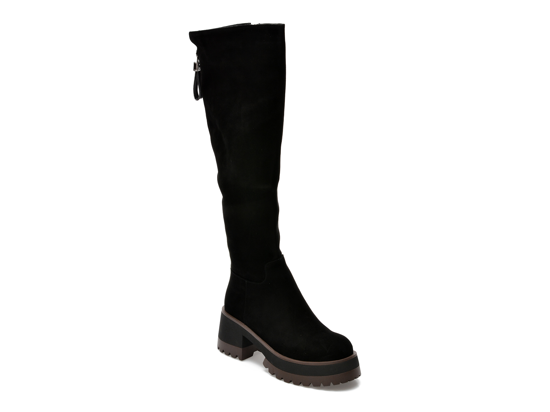 Cizme EPICA negre, k3qv0030 01, din piele intoarsa